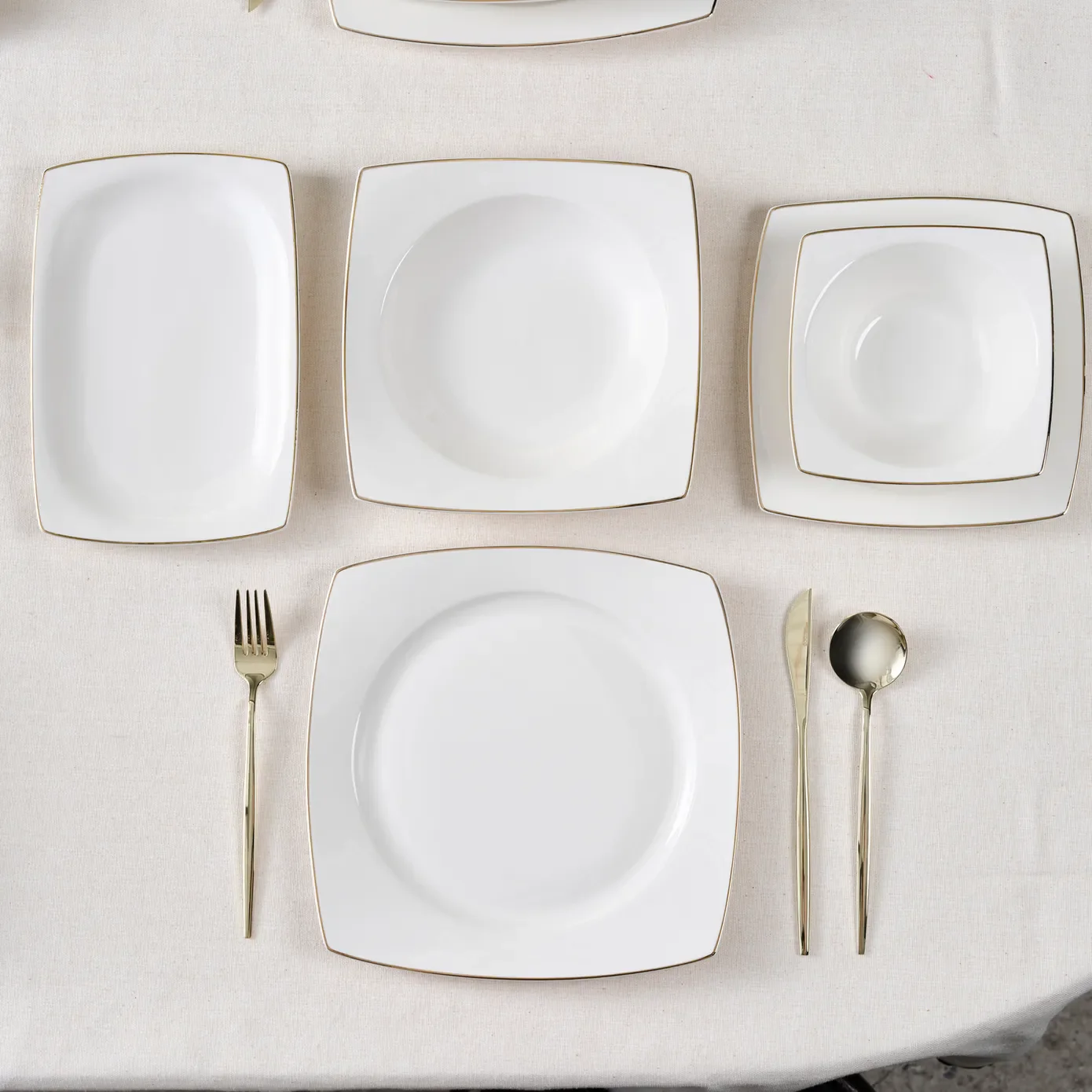 Service de table Karaca Vesta pour 12 personnes, 52 pièces, or - Image 8