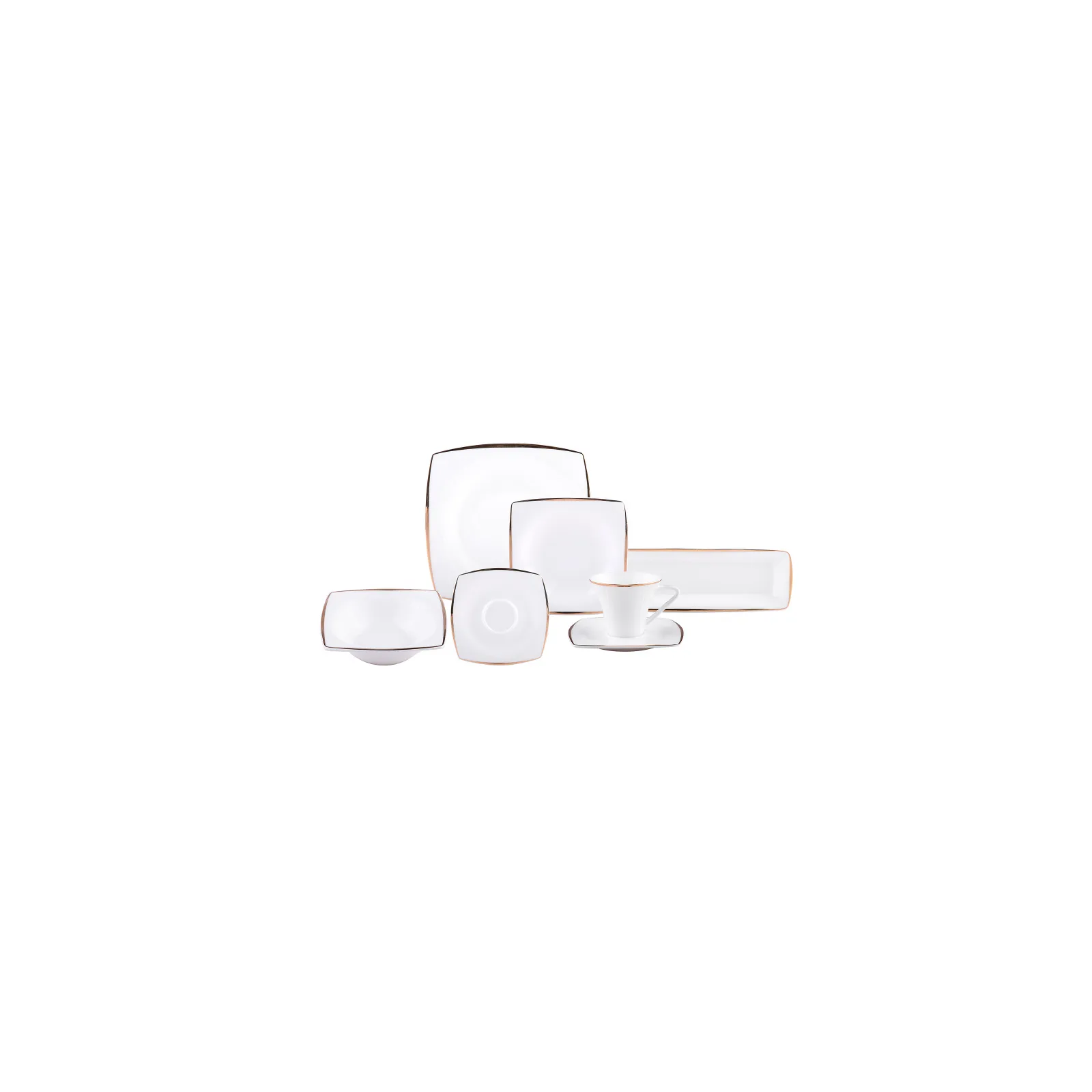 Service Petit Déjeuner Karaca Fine Pearl Agate en perles pour 6 personnes, 26 pièces carrées/rectangulaires