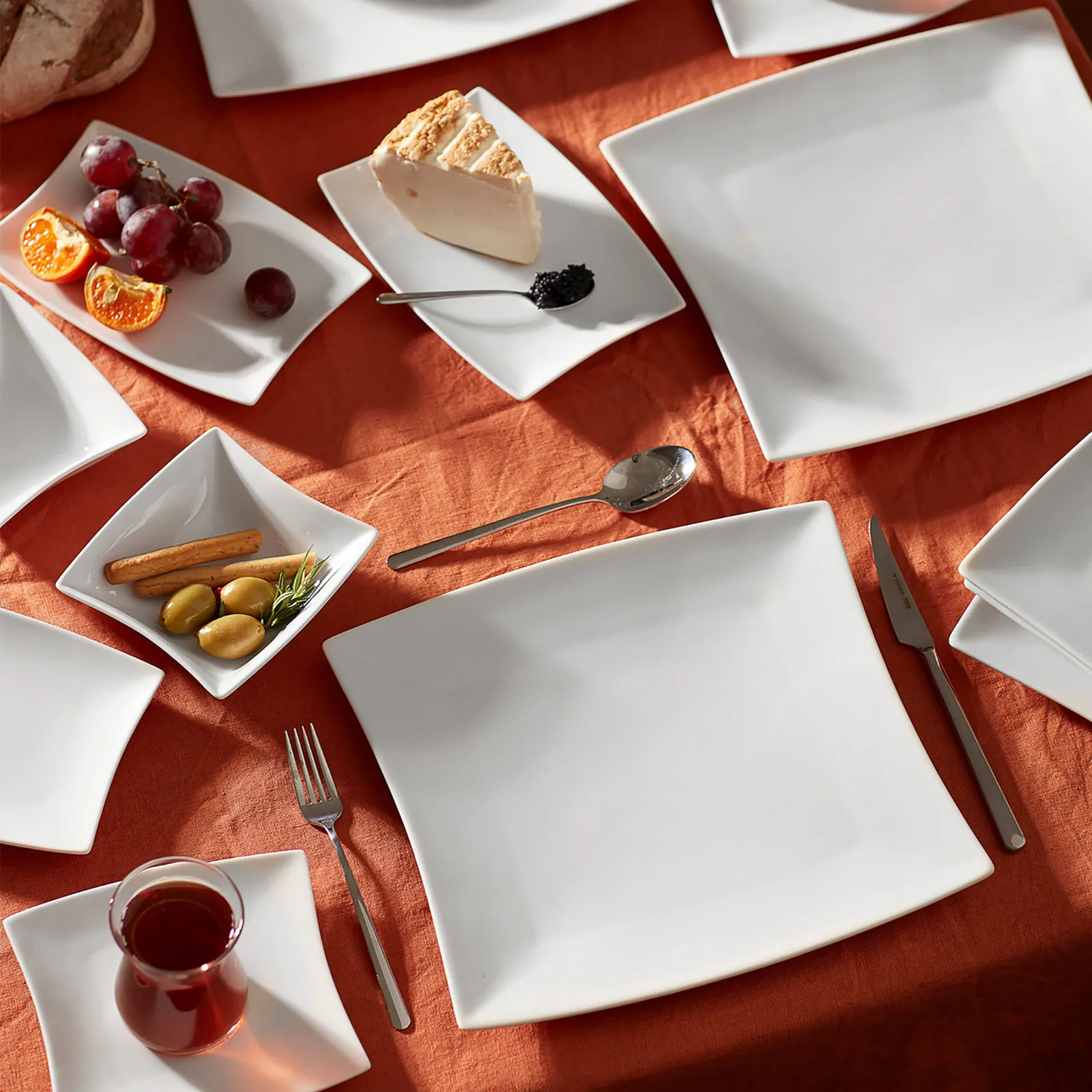 Service Petit Déjeuner Karaca New Perfect White pour 6 personnes, 26 pièces carrées/rectangulaires - Image 10