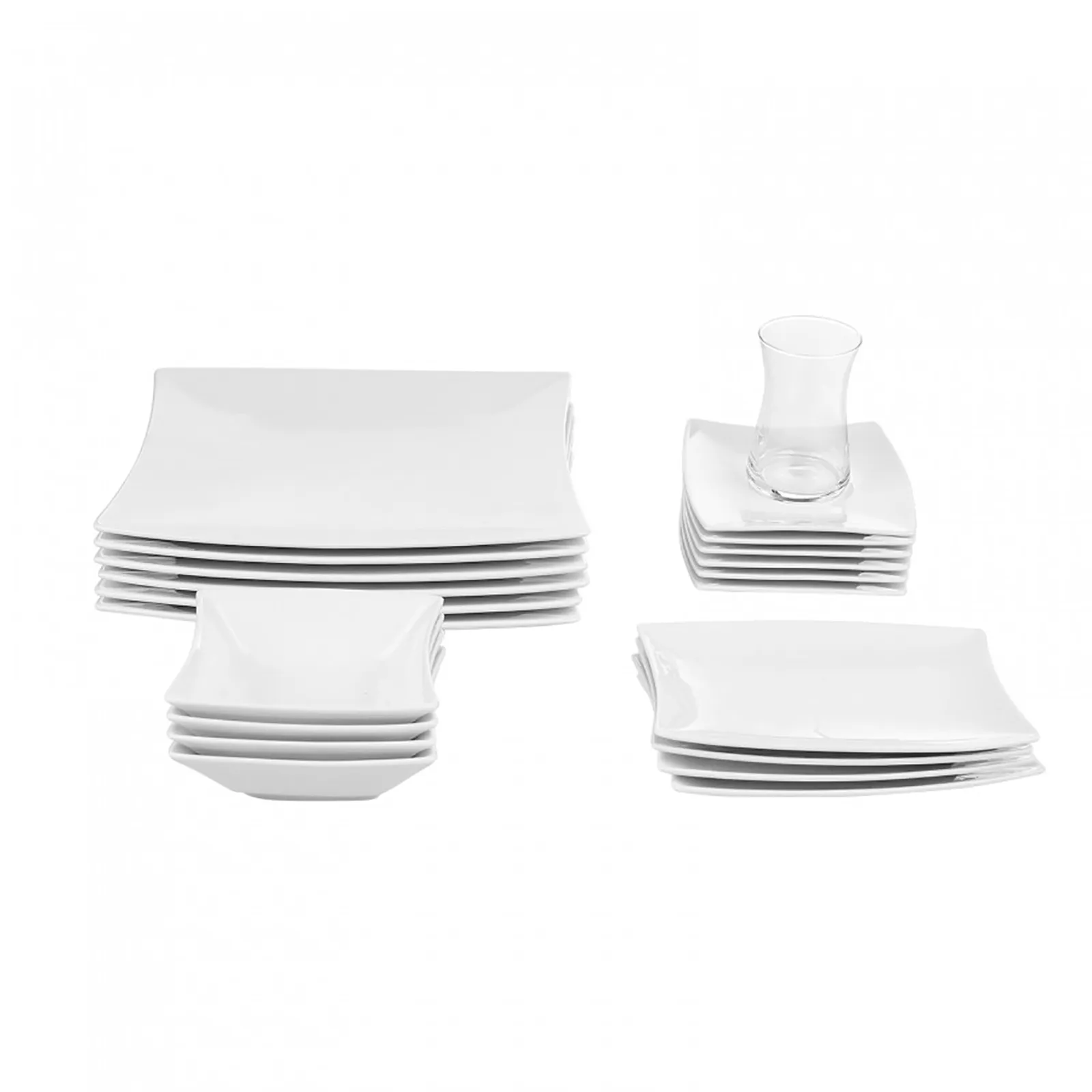 Service Petit Déjeuner Karaca New Perfect White pour 6 personnes, 26 pièces carrées/rectangulaires - Image 3