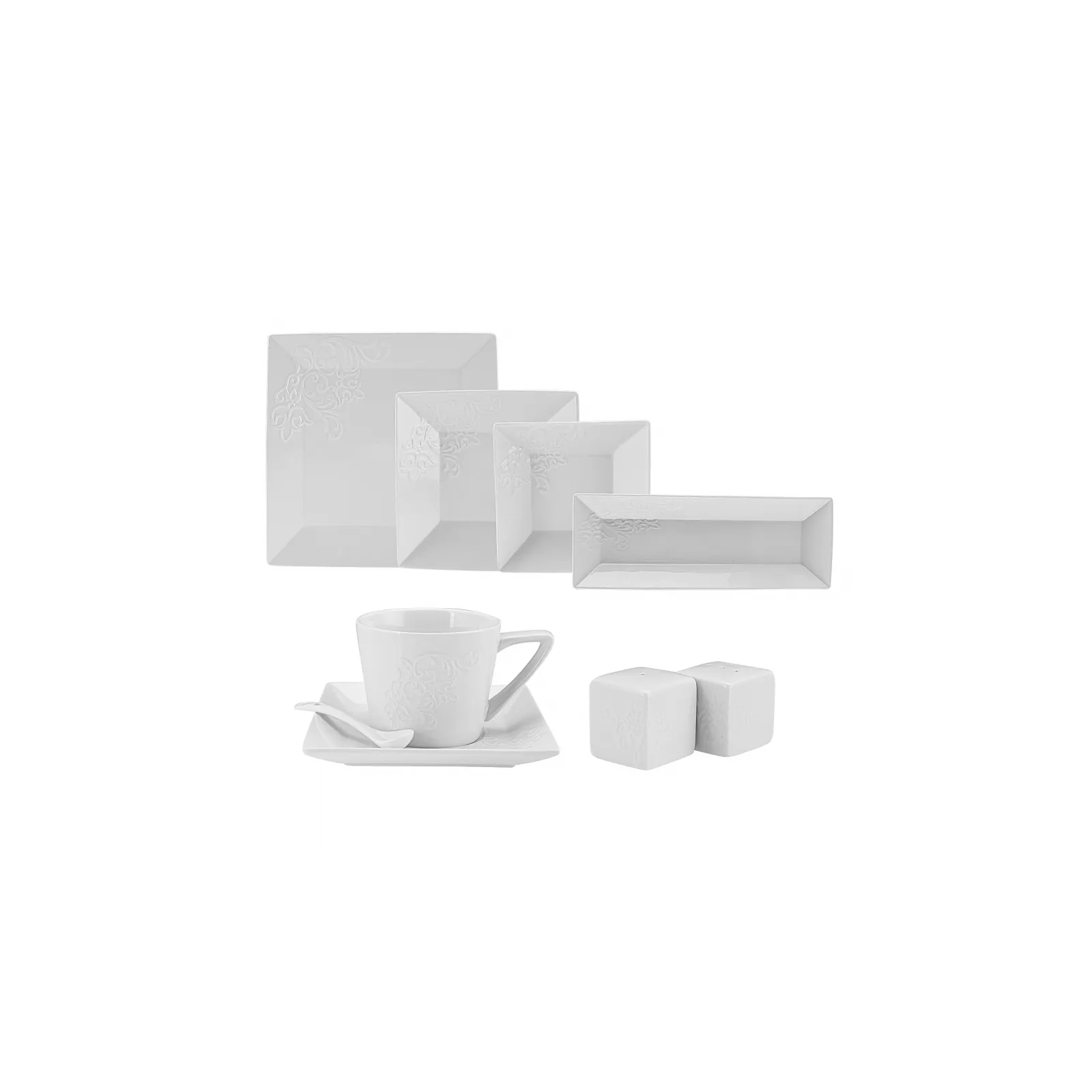 Service Petit Déjeuner Karaca Trend Emboss pour 6 personnes, 32 pièces, en porcelaine - Image 10
