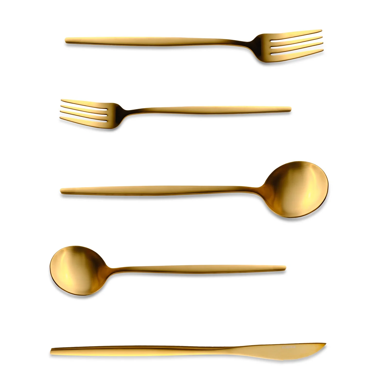 Set De Couverts Karaca Matte Gold Pour 12 Personnes, 60 Pièces - Image 9