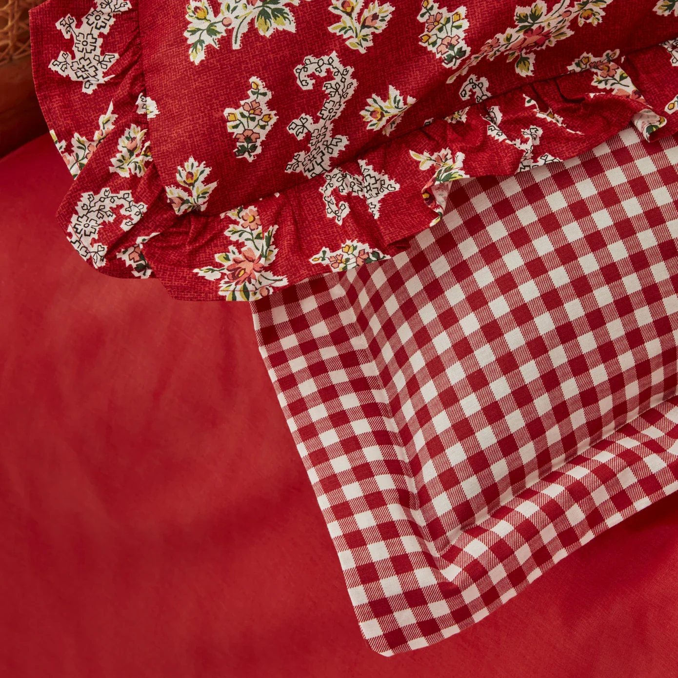 Set de literie Karaca Home Carlo 100% Coton Taille Double Rouge - Image 4