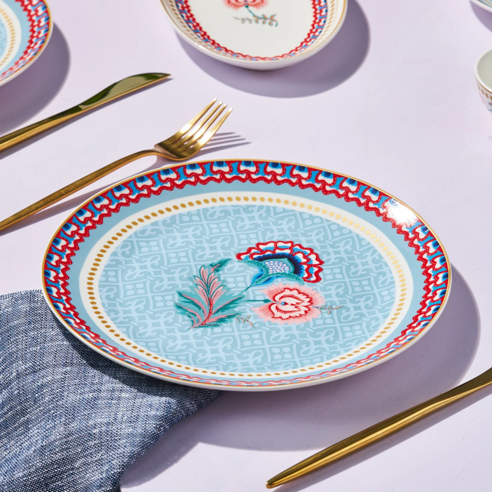 Set de Petit-Déjeuner Karaca Forever Bone Spello 26 Pièces Bleu - Image 6