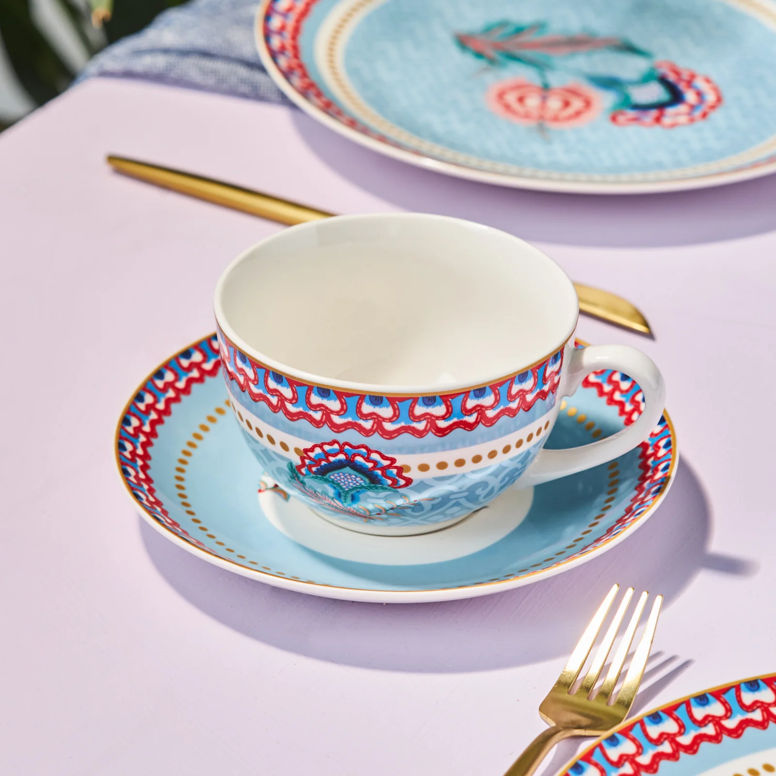 Set de Petit-Déjeuner Karaca Forever Bone Spello 26 Pièces Bleu - Image 7