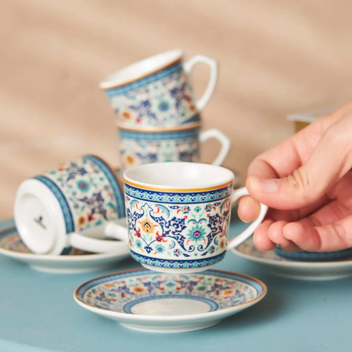 Set de tasses à café Karaca Beylerbeyi pour 6 personnes, 80 ml - Image 4