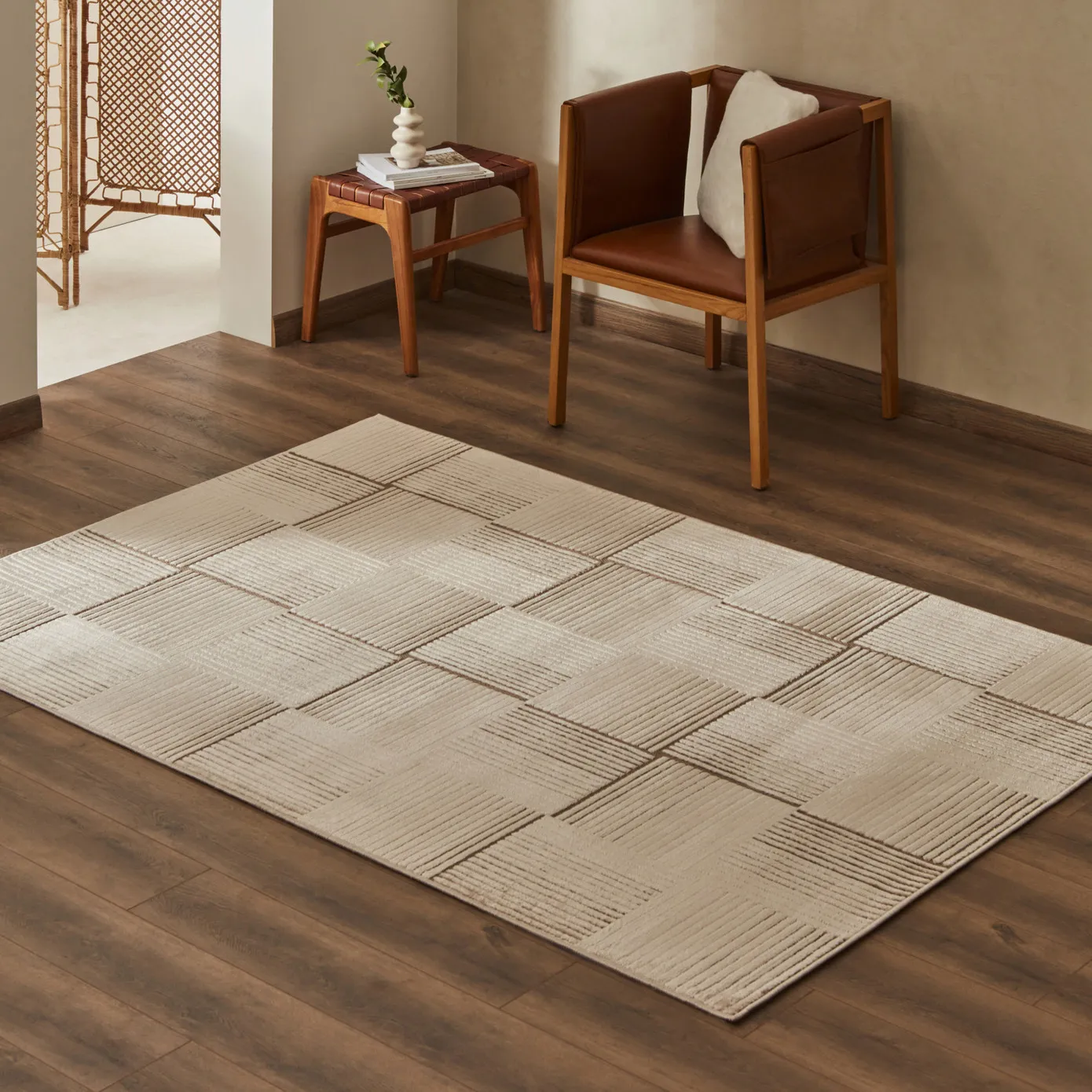Tapis Kaşmir Halı 7/24 Scandinave Elin beige, 200x290 cm - Image 2