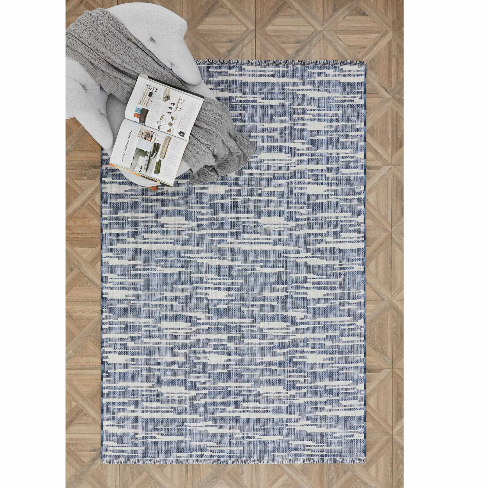 Tapis Kaşmir Halı Dogasever Ayaz en coton recyclé, 160 x 230 cm - Image 2