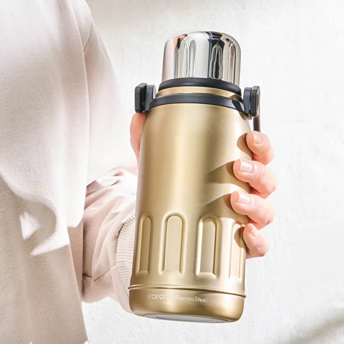 Thermos étanche en acier inoxydable Karaca Adent 800 ml Gold - Image 2